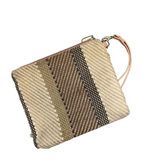 Sondra Roberts Squared Two Piece Woven Pom Pom Tote Bag - Picture 2 of 5